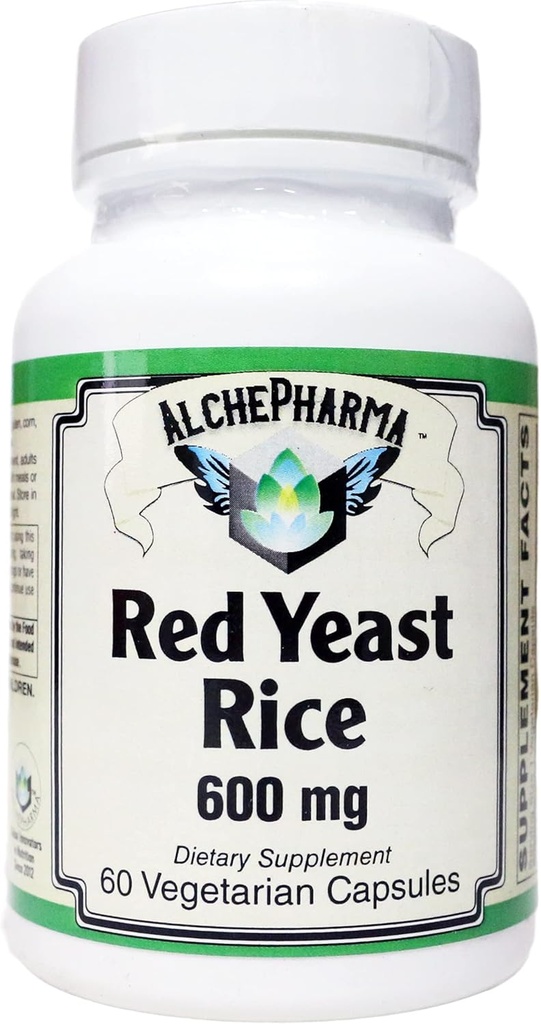 Riz de levure rouge (organique et sans citrine), 600 mg (60 Vcaps)