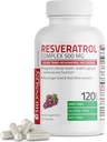 Bronson Resveratrol 500 Complexe Standardisé Trans-Resveratrol + Grain et Extrait de Vin Rouge, 120 Capsules