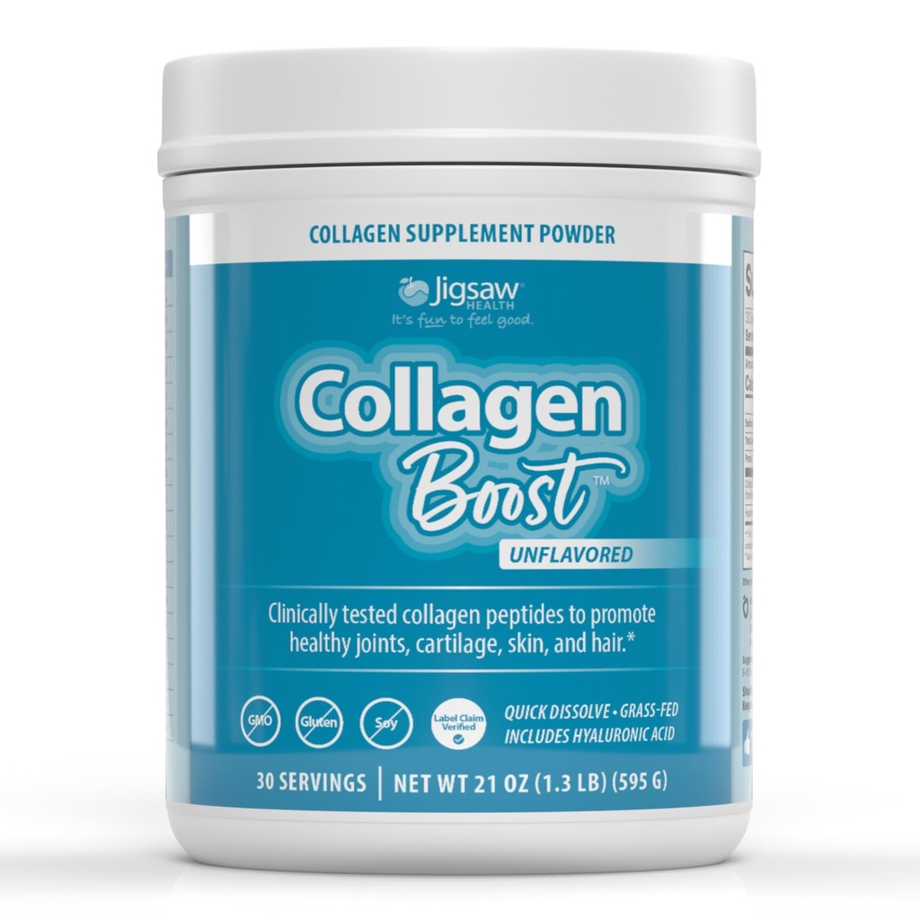 Jigsaw Health Collagen Boost® favorise la santé des articulations, du cartilage, de la peau et des cheveux