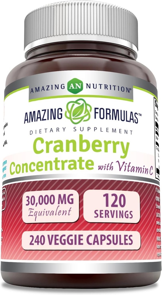 Formules étonnantes Concentré de canneberge 30 000 mg avec supplément de vitamine C
