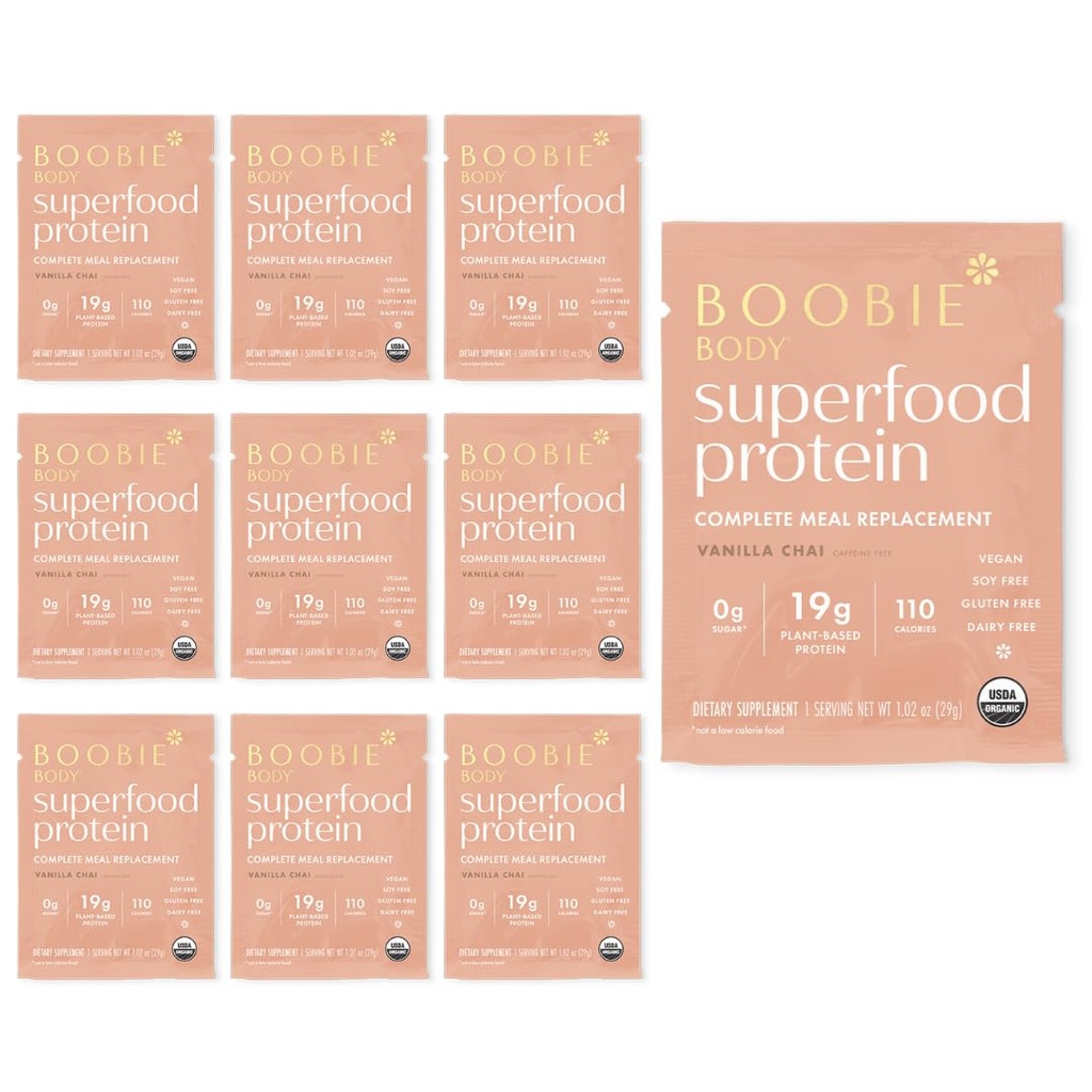 Boobie corps super-aliment protéines substitut de repas Shake, Vanilla Chai Flavor.
