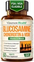 Supplément de glucosamine Chondroitin MSM – Suppléments articulaires avancés pour les hommes et les femmes avec/Sulfate de glucosamine 1000mg, Sulfate de glucosamine et MSM, Vitamine B12 et plus pour la santé conjointe – Admissibilité de la FSA