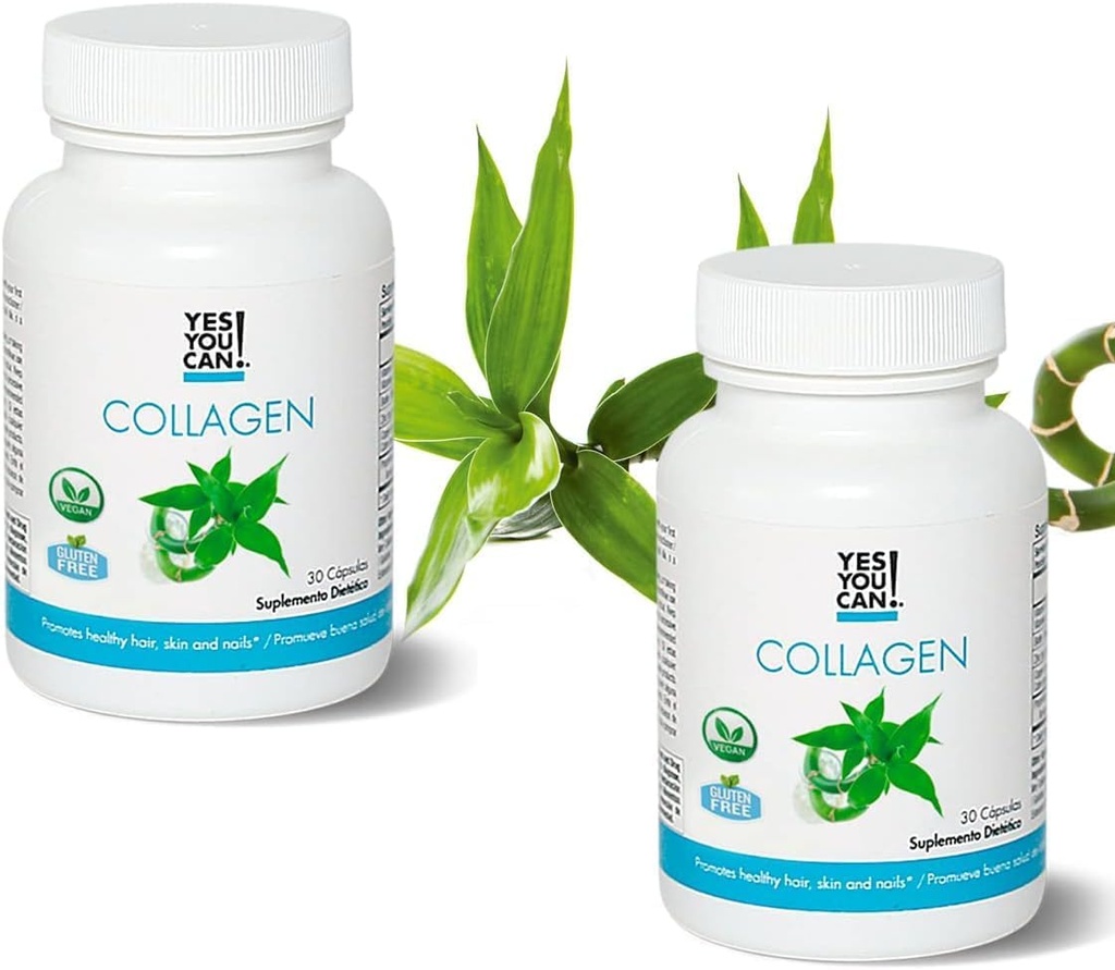 Oui, vous pouvez ! Collagène Capsules pour les femmes et les hommes, supplément alimentaire pour promouvoir des cheveux, de la peau et des ongles sains, 290 mg de collagène bovin, vitamine A, vitamine D3, zinc et cuivre, 30 capsules - 2 pack
