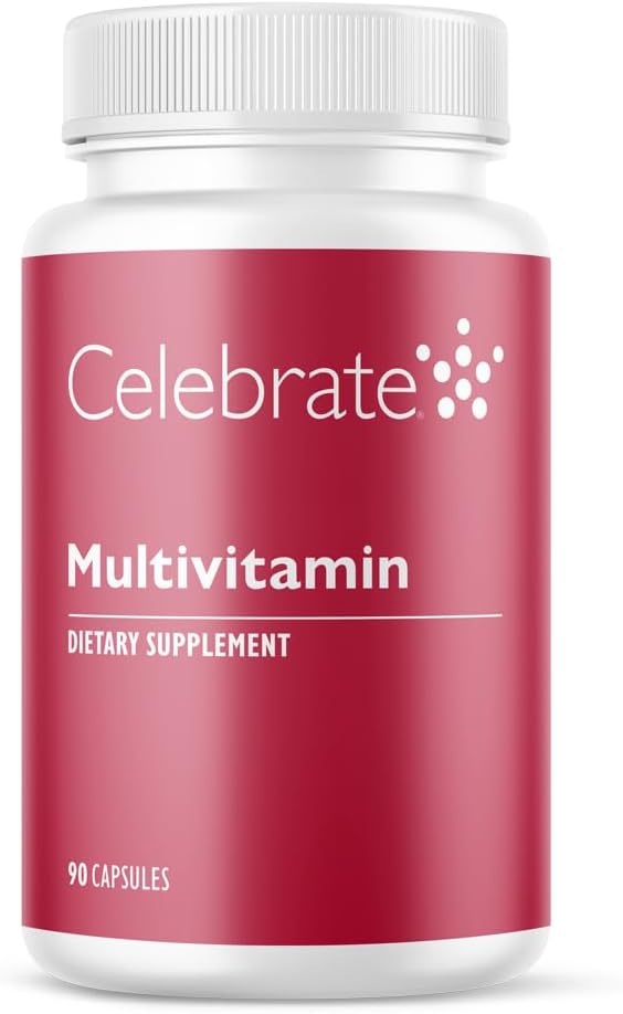 Celebrate Vitamins Bariatric Multivitamin, Iron Free - Post Gastric Bypass & Sleeve Gastrectomy Supplement for Men & Women - Essential Minerals & Vitamins A, B, D & E (90 Capsules)