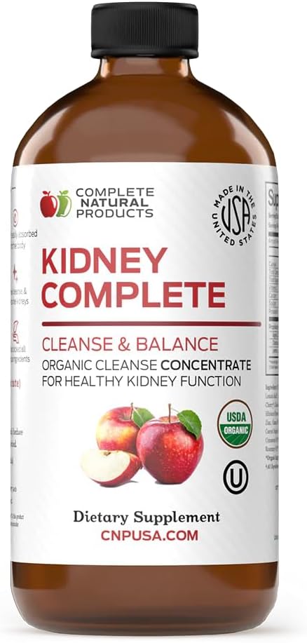 Complete Natural Kidney Complete - Liquid Dietary Supplement for Kidney Support, Cleanse, and Detox with Apple Cider Vinegar, Lemon, Organic Chanca Piedra, Beet, Citric Acid, Vitamin C, & More - 12oz