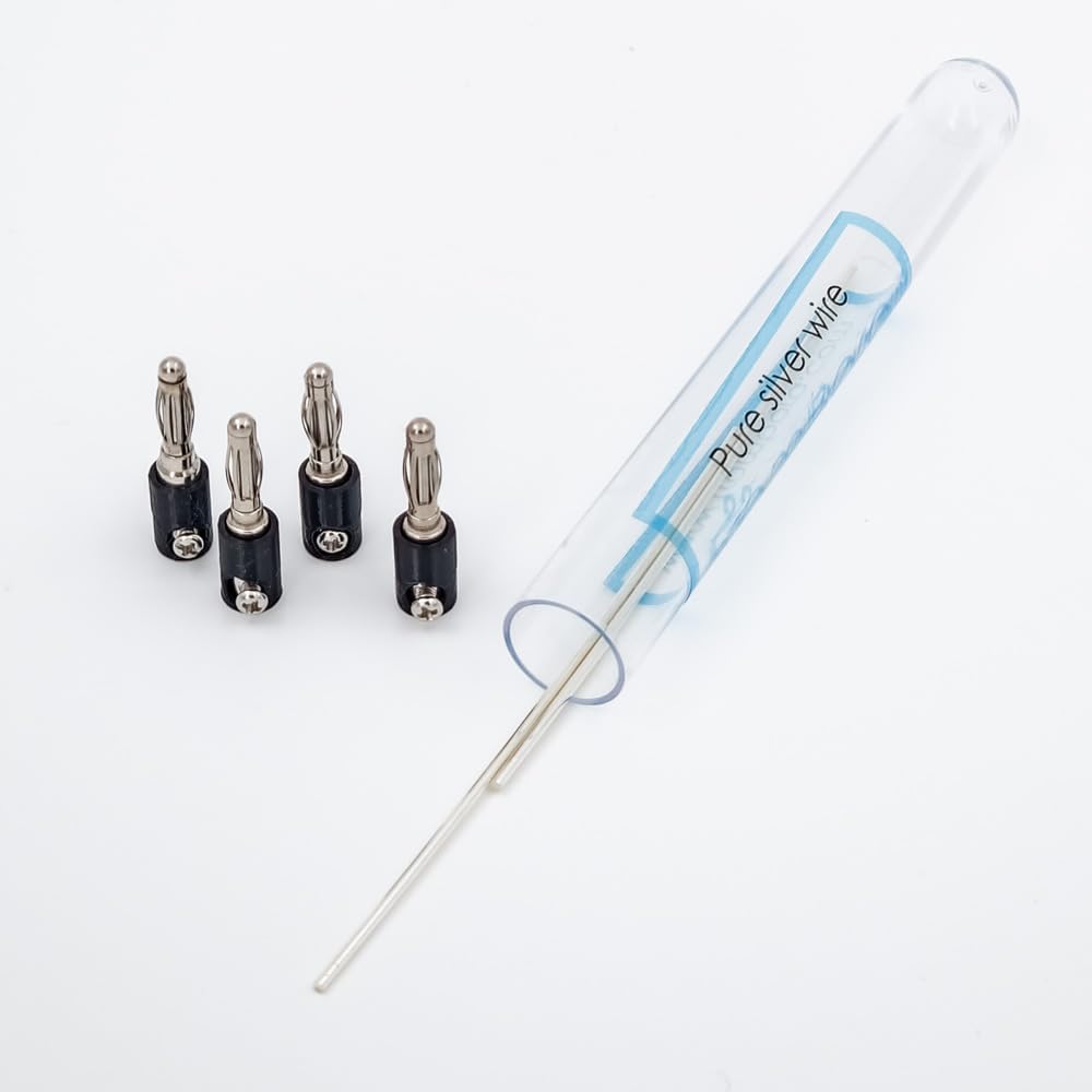 Colloidal Silver | Pair of Pure Silver Wire 99.99% | Certificate | 9999 | 12 Gauge 4” | FromBora Colloidal Silver Generator Wire | Plus 4pcs Wire Holders