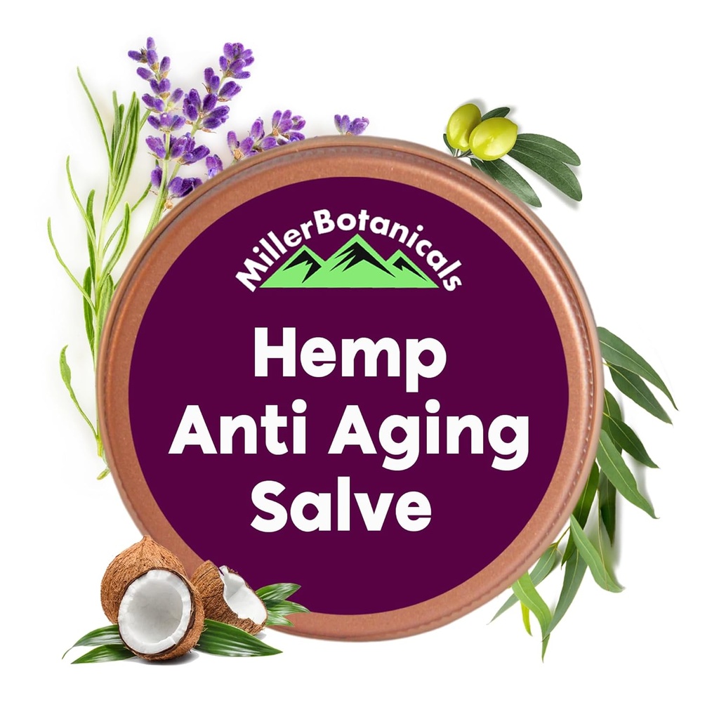 Salve de chanvre - Baume hydratant pour la peau, tous ingrédients naturels - Aloe Vera, huile de coco, hanches de rose, et plus, 1,7oz (6000 mg)