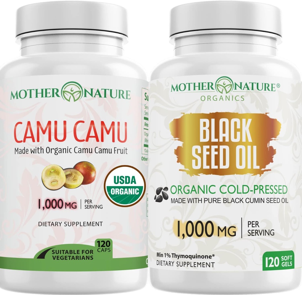 Camu Capsules Camu & Black Seed – Ensemble de produits de santé biologiques