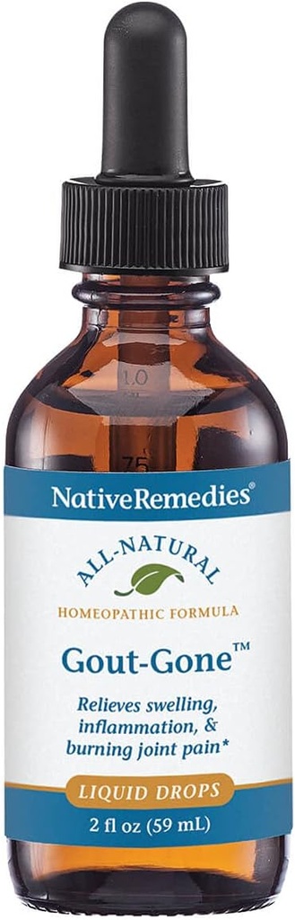 Remédies indigènes Gout-Gone - Formule homéopathique naturelle pour le gonflement articulaire, la rougeur et le malaise du Gout - 59 ml