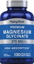 Pipping Rock Magnésium Glycinate de 375mg de $ 130 Comte de $ 130 Premium & Haute Absorption de $ softgels à libération rapide $ Formule sans OGM et sans gluten