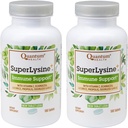 Quantum Health SuperLysine+ Advanced Formula Immune Support Supplément Lysine 1500 mg, Vitamine C Propolis d'abeilles d'échinacée et d'ail sans odorine - 180 comprimés (paquet de 2)