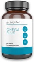 Dr. Brighten Omega Plus — 1600 mg de supplément d'huile de poisson EPA/DHA non-OGM pour le coeur, le cerveau et le système immunitaire — 60 softgels