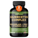 Gade Nutrition Quercetin biologique avec la vitamine C bromelain et le zinc Supplément de soutien immunitaire Quercetin 500mg Capsules