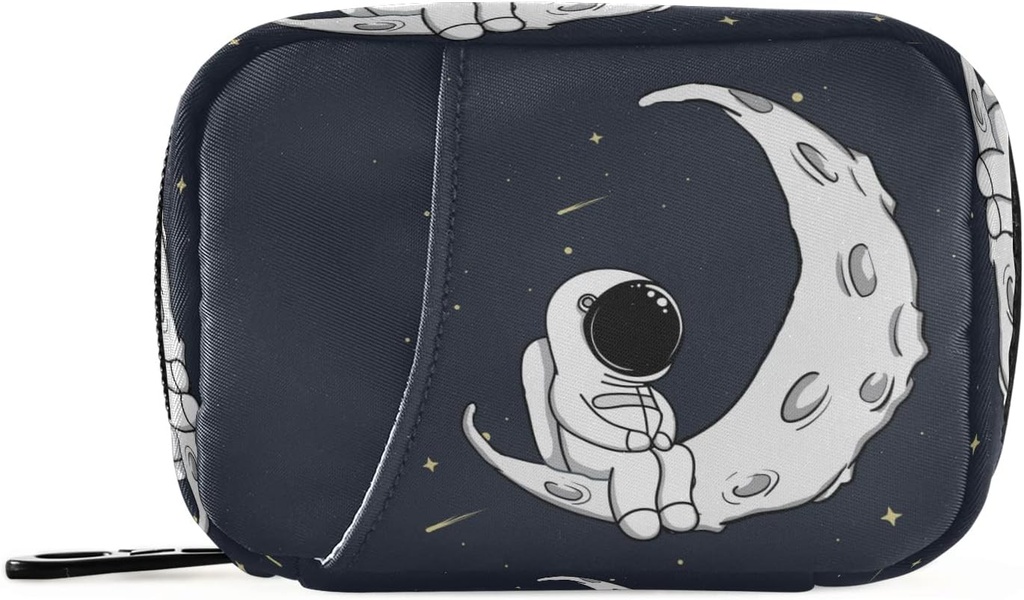 Sac organisateur de voyage Astronaute mignon 7 jours avec fermeture éclair Taille compacte du boîtier hebdomadaire portable pour support de supplément de vitamine