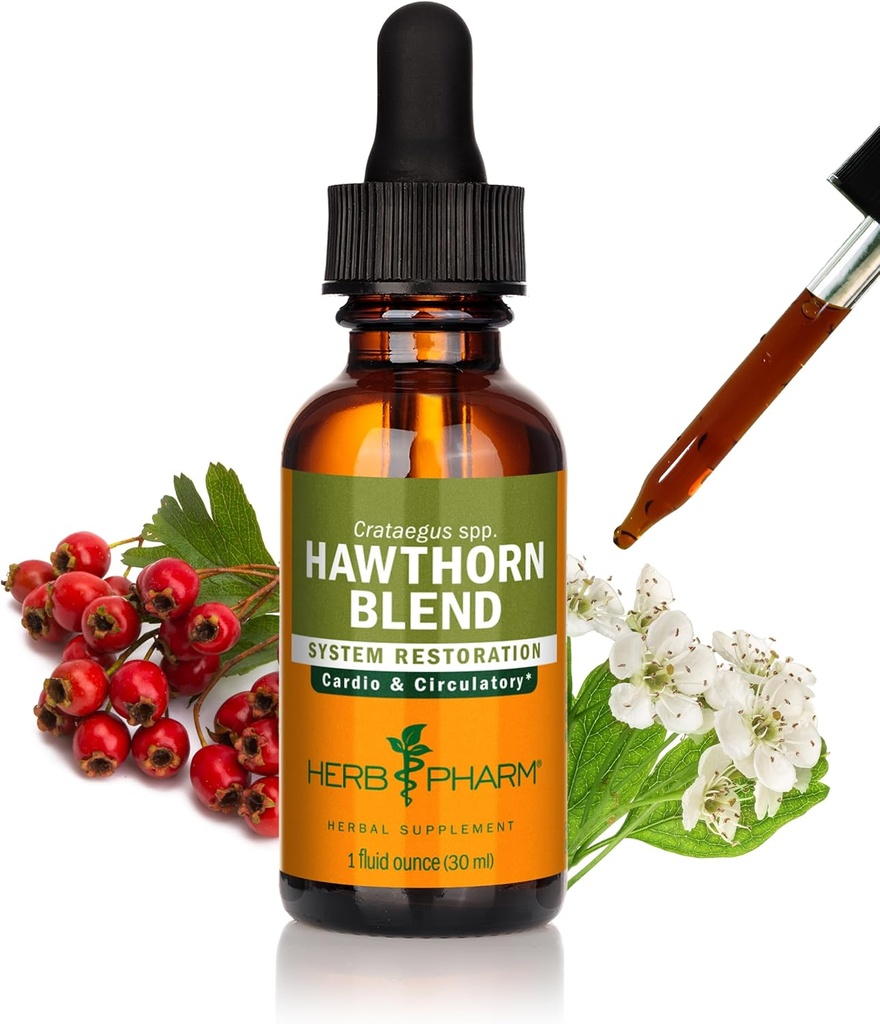 Herb Pharm Hawthorn mélange extrait liquide pour le soutien cardiovasculaire et circulatoire, 1 Fl Oz