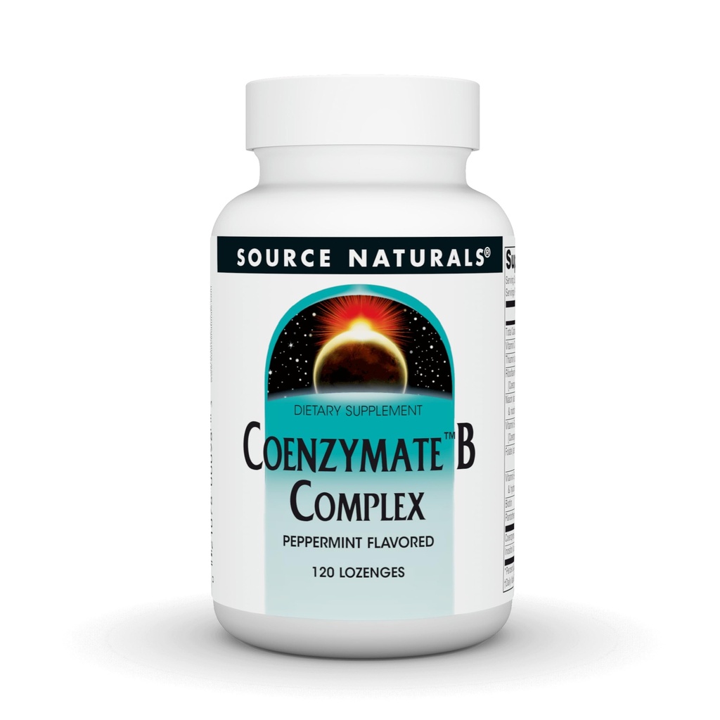 Source Naturelle Complexe Coenzymate B - Saveur de menthe poivrée qui fond dans la bouche - Vitamines B - 120 Lozenges