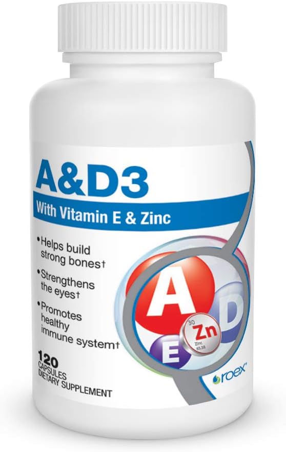 Roex Vitamin A and D Plus E Nutritional-Supplement, 120 Count