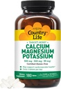 Minis cibles de la vie du pays - supplément de potassium de calcium et de la santé cardiaque, 1000mg de calcium, 500mg de magnésium, soutient l'utilisation du calcium, 180 comprimés – certifié sans gluten et végétalien