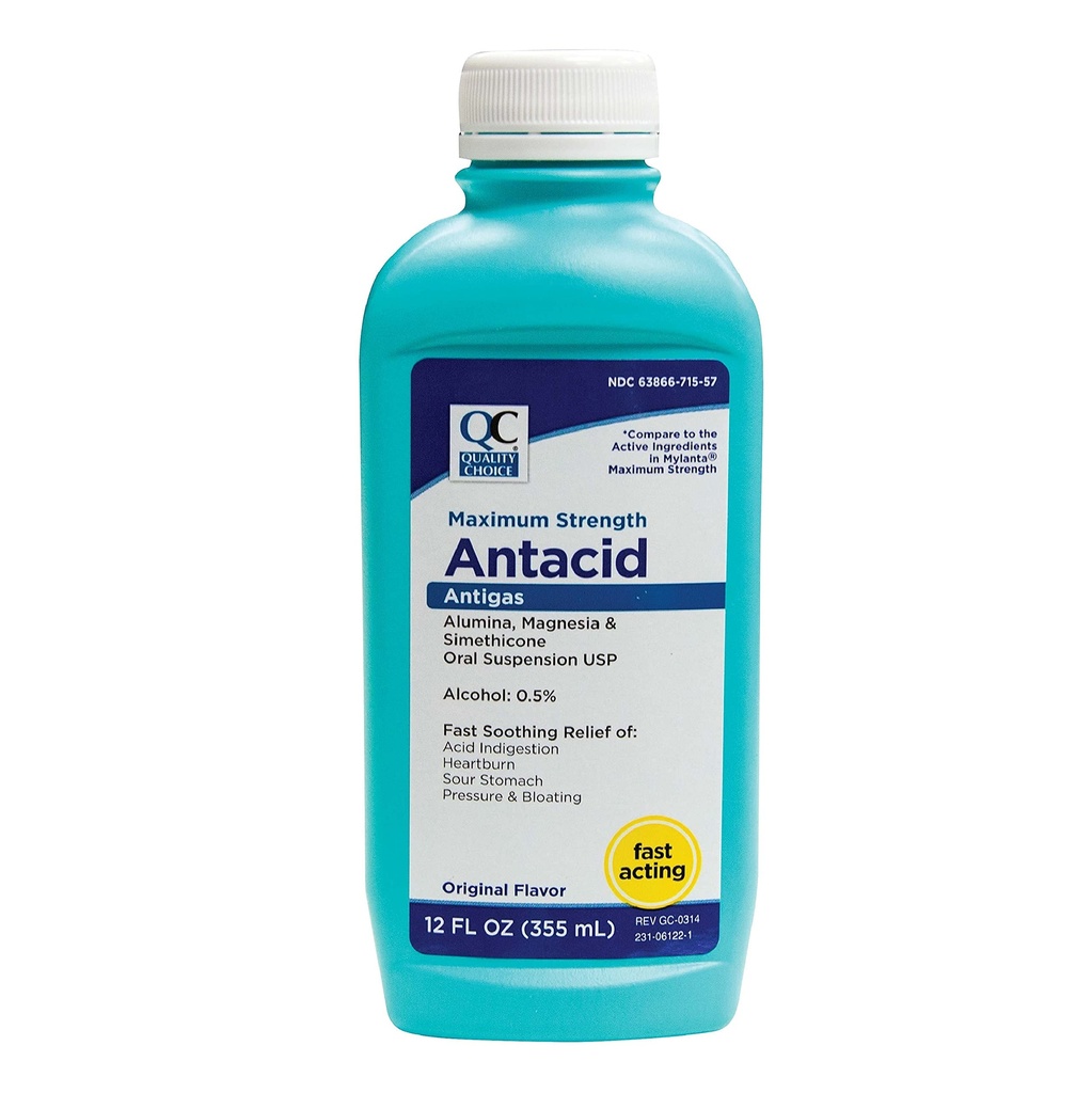 Choix de qualité Résistance maximale Antigaz antiacide suspension orale, saveur originale - 12 Oz