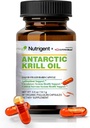Huile de krill de l'Antarctique 350 mg, Capsules organiques remplies de liquide, Omega-3 EPA, DHA, supplément d'astaxanthine et de phospholipides, soutien cardiaque, santé cérébrale et articulaire, aucun arrière-goût de poisson, 30 Compte
