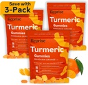 Gummies curmériques pour les femmes. Supplément curcumin pour l'inflammation. Supplément curmérique pour les adultes. Curcumine naturelle, Low-Sugar, Vegan, Mandarin Orange Flavor, 45 Comte (paquet de 3)