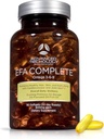 EFA complète avec Omega 3 6 9 niveaux optimaux d'huile de lin de puissance, d'huile de poisson, d'huile de borage et d'huile de primrose du soir 800mg (90count) 3ème partie testée - élevée en GLA et 369 Omega