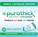 Boîte à thickener naturelle de 30 bâtonnets de service individuels, des liquides chauds et froids épais pour les personnes avec la dysphagie (1 boîte)