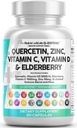 Nutraceutiques propres Quercetin Zinc Vitamine C Vitamine D Bromelain Elderberry - Lung Immune Support Supplément Adultes avec Artémisinine, Mousse de mer, Echinacea, Allergie Relief