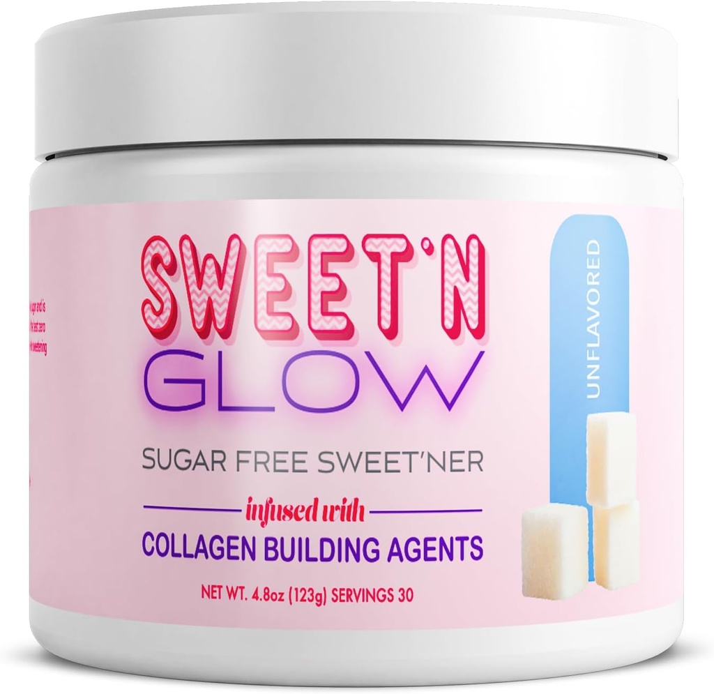Projet Ad Sweet' N Glow Zero Calorie sans sucre Sweet'Ner avec des agents de bâtiment collagène (30 portions, non aromatisées)