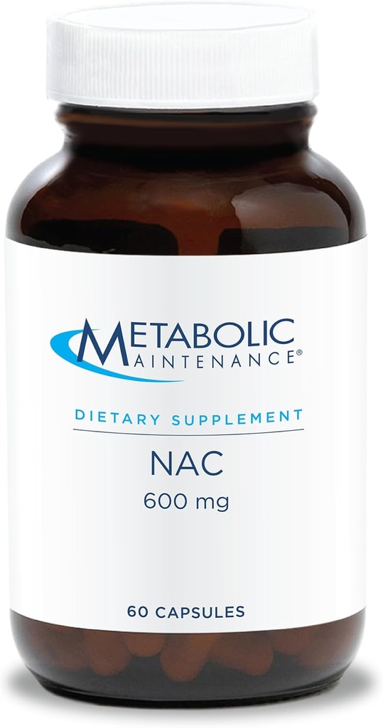 Maintenance métabolique NAC 600 mg Capsules - N-acétyl Cysteine 600 mg Supplément pour le foie et le soutien immunitaire - Antioxydant Défense pour les hommes et les femmes 50+ - 60 Capsules
