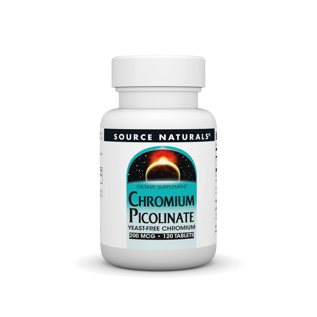 Source Naturals Picolinate de chrome 200 Mcg Comprimé, 120 Compte