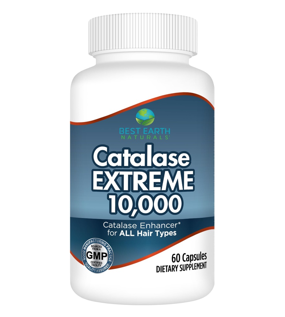 Meilleur supplément extrême Catalase Earth Naturals 10 000 avec Saw Palmetto, Biotin, Fo-Ti, PABA - Suppléments capillaires pour cheveux forts - 60 capsules (30 jours d'approvisionnement)