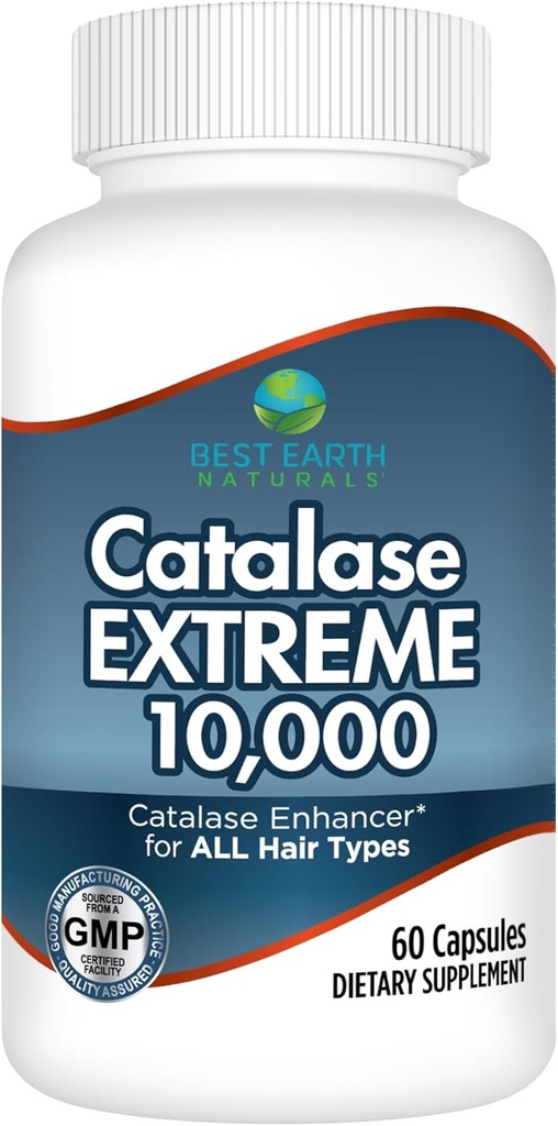 Meilleur supplément extrême Catalase Earth Naturals 10 000 avec Saw Palmetto, Biotin, Fo-Ti, PABA - Suppléments capillaires pour cheveux forts - 60 capsules (30 jours d'approvisionnement)