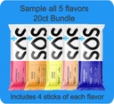 Hydratation SOS, Packs de poudre d'électrolyte – Basse-Calorie, Sucre faible, Réhydratation rapide, Fabriqué aux États-Unis, Keto & Vegan Friendly 5-Flavor Variety Pack, 20 Sticks