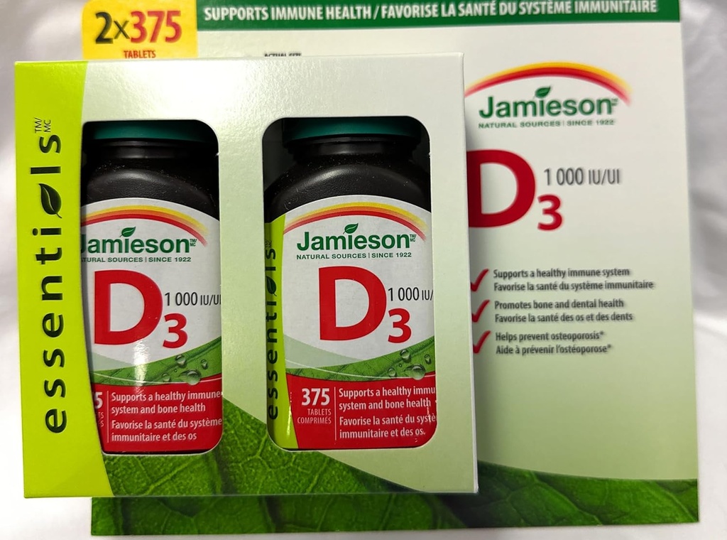 Jamieson Vitamine D3 1000Iu Comprimés-(2X375), 750 Compte