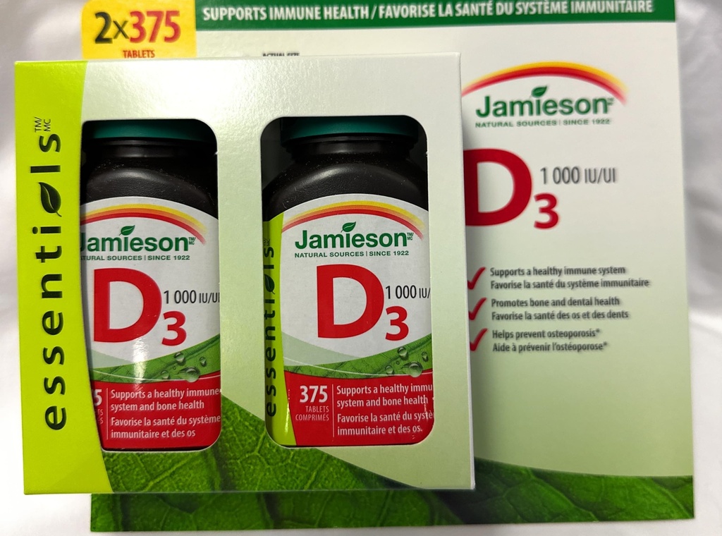 Jamieson Vitamine D3 1000Iu Comprimés-(2X375), 750 Compte