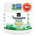 Poudre de colostrum MamaMooTM > 50 % IgG, herbe, première et seulement non OGM Vérifié, Gut Health Bloating Immunity, contient 400 éléments nutritifs bioactifs, laboratoire tiers testé, 60 portions (non aromatisées)