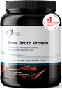 Designs for Health Bone Broth Protein Powder – 21g Herb-Fed, Collagen-Rich Protein Protein Isolate - Chocolat, Paléo, Non-OGM, Sans Lait (30 portions / 810g)