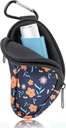 Porte-inhalateur d'asthme Porte-inhalateur de voyage en néoprène Mini sac pour inhalateur en forme de L, inhalateur non inclus (bleu, fleur)