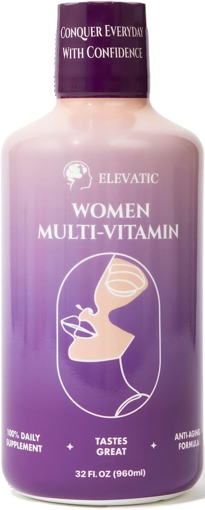 Multivitamine liquide pour les femmes - 32Fl.oz (960ml) - Déverrouiller la recette secrète de l'énergie et de la beauté Booster.