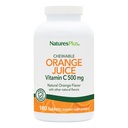 NaturesPlus Jus d'orange Vitamine à croquer C - 500 mg, 180 comprimés - Supplément de soutien immunitaire à haute puissance, antioxydant - doux sur l'estomac - végétalien, sans gluten - 180 portions