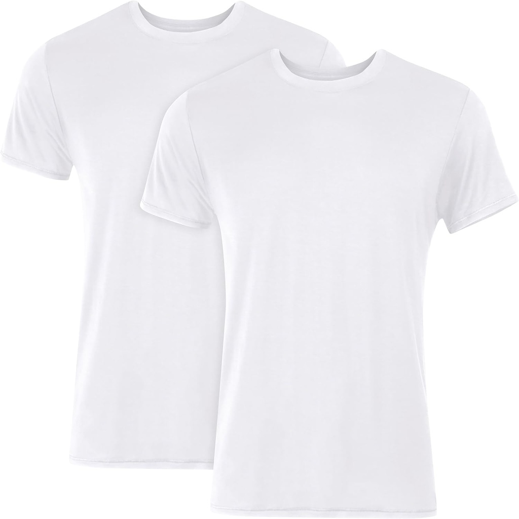 Hanes Originals Homme Supersoft T-shirt, Viscose de Bamboo Undershirt, 2-Pack