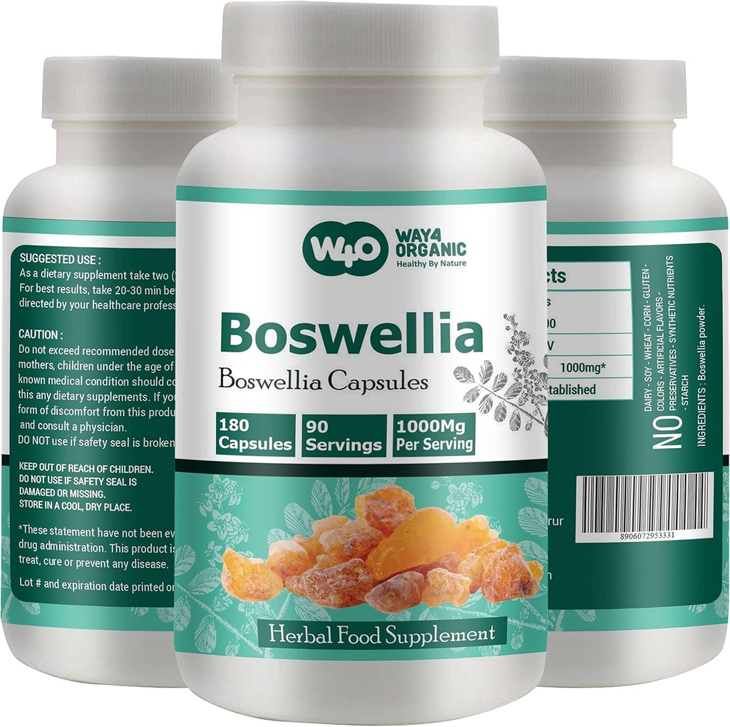 Boswellia Capsules 500mg 180 Capsules 90 jours