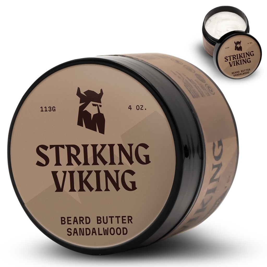 Adoucissant de bois de santal viking pour les hommes - Formule de crème non grasse avec ingrédients naturels pour les ours hydratés et rafraîchissants (4oz)