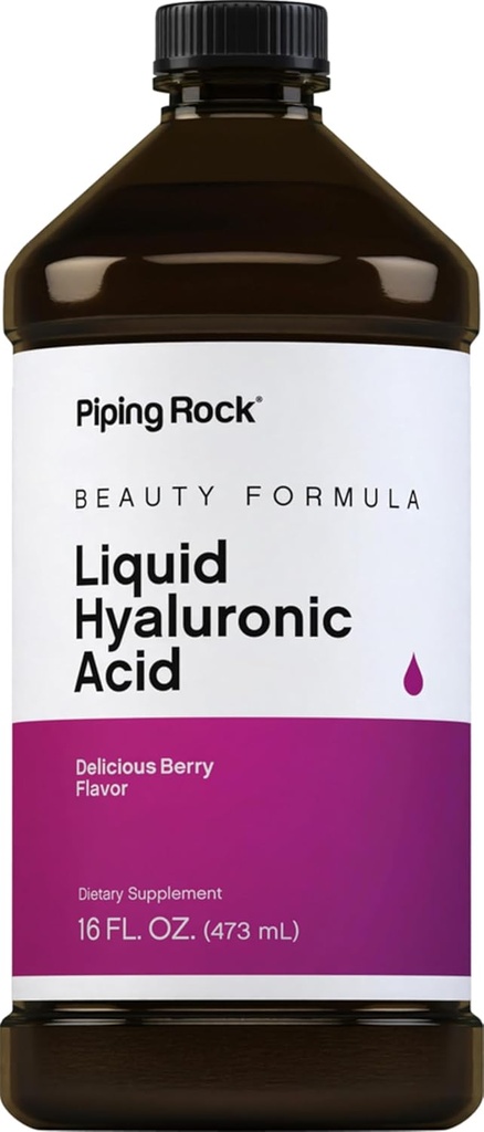 Piping Rock Supplément à l'acide hyaluronique : 100 mg , 16 fl oz , 16 fl , 16 fl , 16 fl , 16 fl , 16 fl , sans gluten