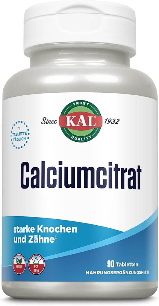 Citrate de calcium KAL, 1000 mg, 90 onglets