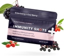 SGC Immunity Shots - Elderberry and Goji Berry 500mg Multivitamin Gummies (12-Packs, 4 Par Pack) Supplément de support du système immunitaire, végétalien, sans gluten, à base végétale, fabriqué aux États-Unis