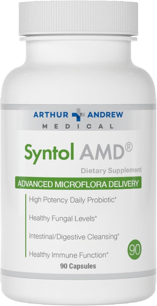 Arthur Andrew Medical, Syntol, formule 3-en-1 avec des probiotiques, des fibres prébiotiques et des enzymes de nettoyage des levures, 90