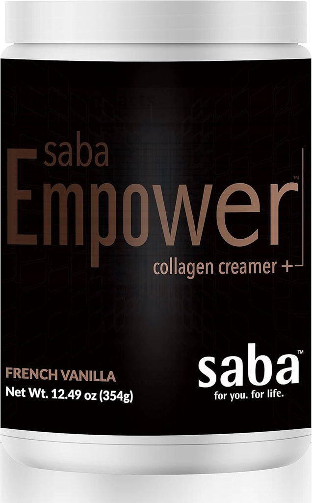 Saba Empower Smart Collagen Coffee Creamer -Powered with Hydrolyzed Collagen, Peptides, Grass-Fed Butter, MCT from Organic Coconut, soutient la peau saine, les ongles, la peau et les articulations. - 30 services