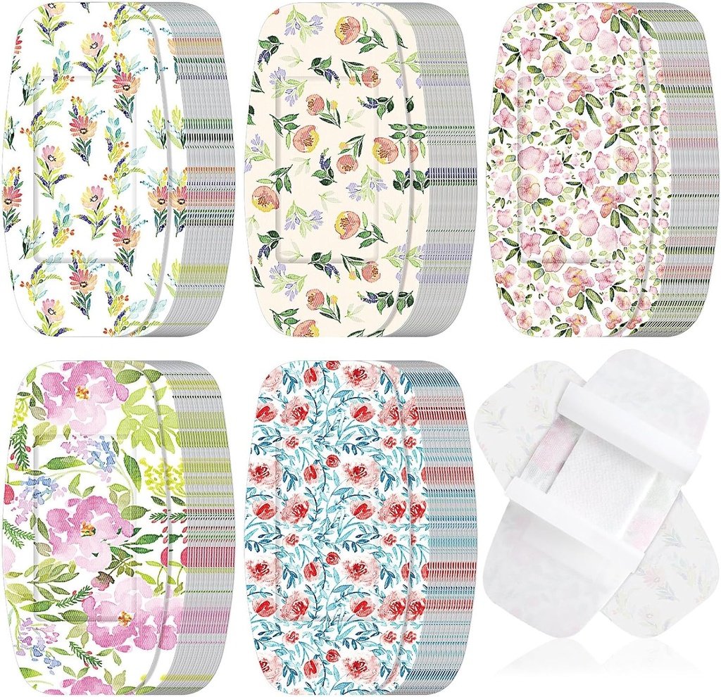 Sinmoe 100 Pcs Large Bandages 2 x 4 pouces Latex Free Big Adhesive Flower Wound Care Tissu flexible Bandages pour soins et protéger les blessures